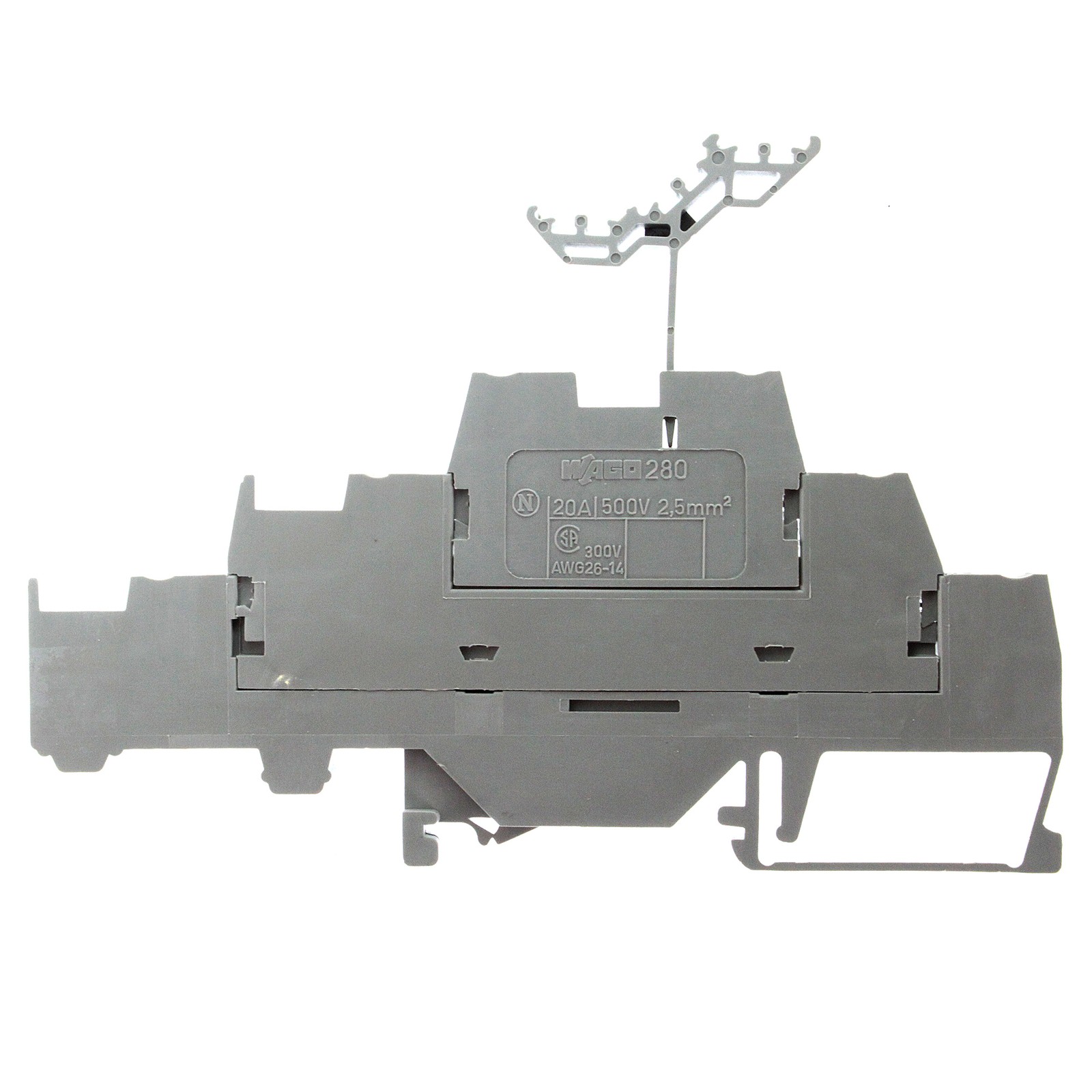 WAGO 280-550 TRIPLE DECK TERMINAL BLOCK W/ HORIZONTAL JUMPING ON LOWER LEVEL WAGO 280-550 TRIPLE DECK TERMINAL BLOCK W/ HORIZONTAL JUMPING ON LOWER LEVEL