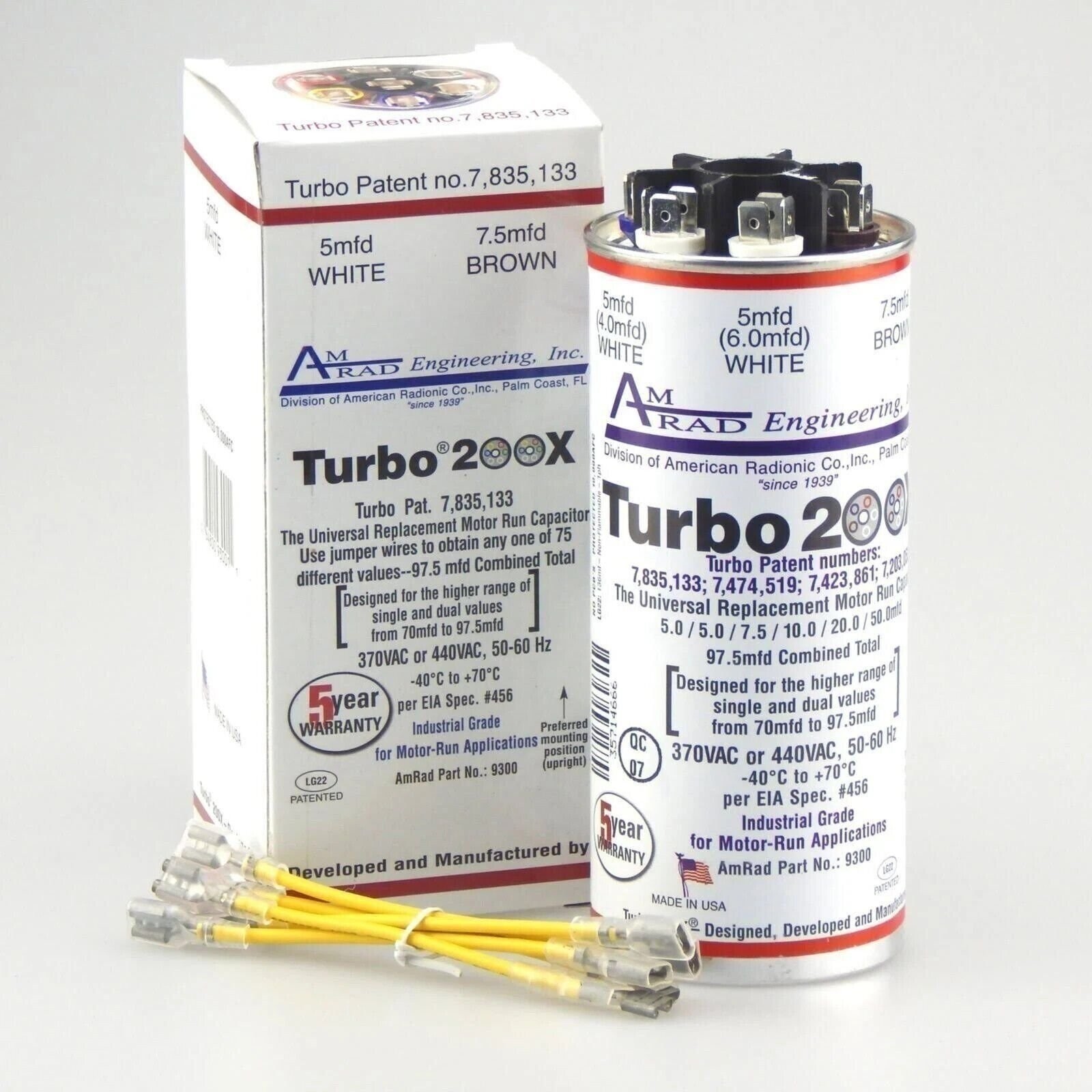 Amrad Engineering Turbo 200 X 70-97.5 MFD 370/440 VAC Capacitor Amrad Engineering Turbo 200 X 70-97.5 MFD 370/440 VAC Capacitor