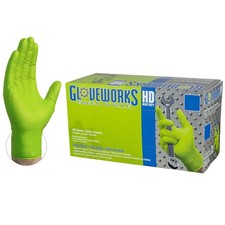 1000-Pack Gloveworks Green Nitrile Glove Disposable Heavy Duty Latex Free Size L picture