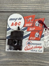 Vintage MONOWATT Quick Clamp Triple Tap Outlet Plug Adapter No. 1711 Brown NOS picture