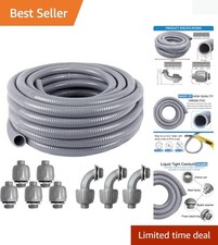 1/2 Inch Liquid-Tight Conduit Kit - 25ft PVC Electrical Solution with Connectors picture