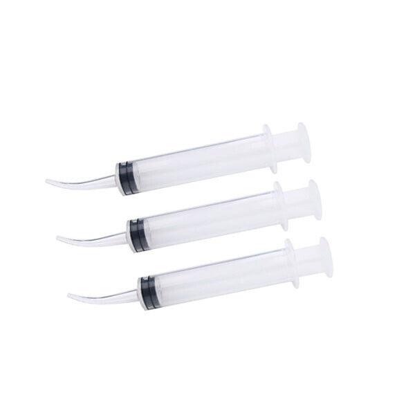 10 pcs Dental Disposable Curved Tip Utility Irrigation Syringes 12ml 
