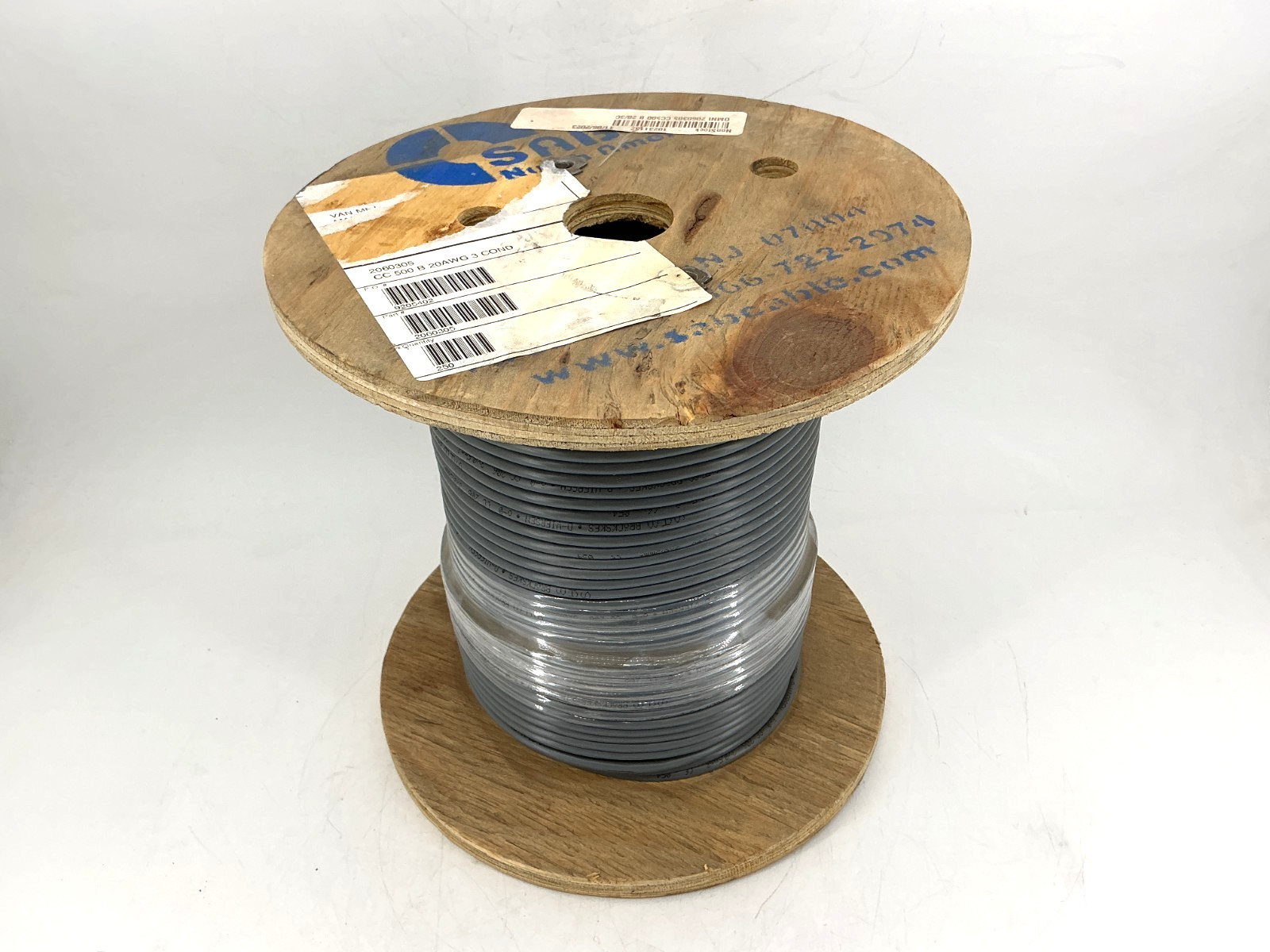 New SAB Cable 2060305 CC-500-B 3-Conduit 20AWG ~250ft Gray