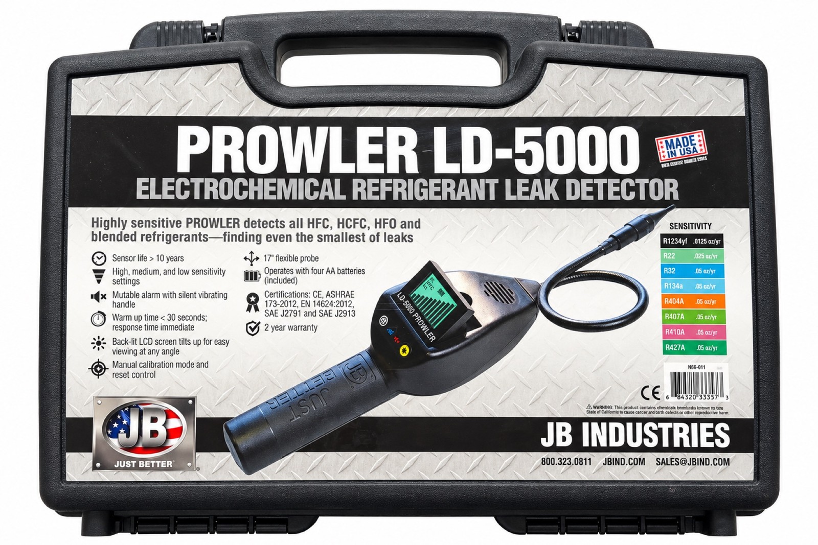 JB Industries LD-5000 Prowler Electrochemical Refrigerant Leak Detector JB Industries LD-5000 Prowler Electrochemical Refrigerant Leak Detector
